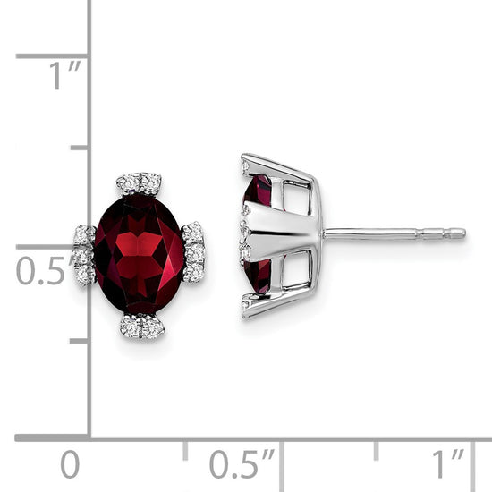 Oval Gemstone and Diamond Earrings