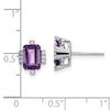 Emerald Cut Gemstone and Diamond Earrings