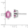 Emerald Cut Gemstone and Diamond Earrings