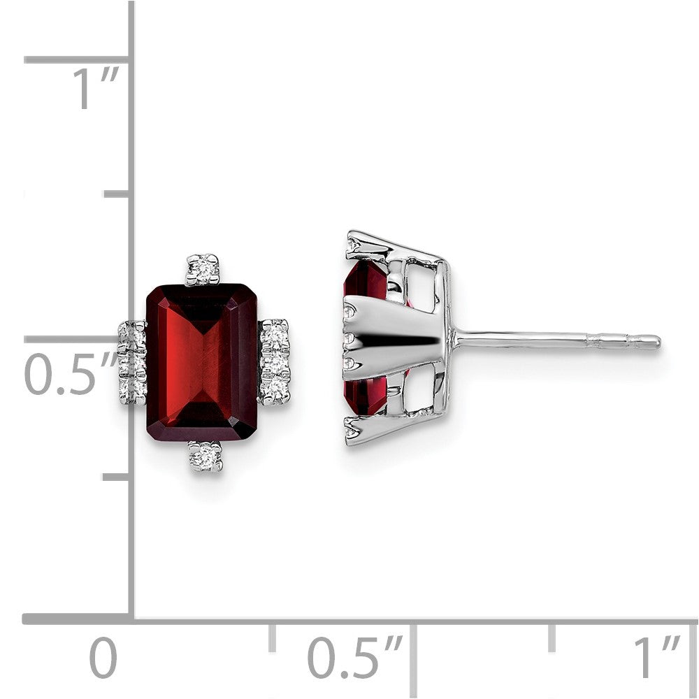 Emerald Cut Gemstone and Diamond Earrings