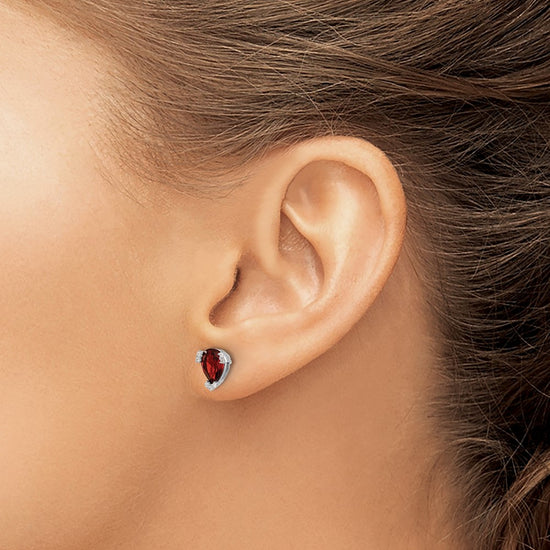 Pear Gemstone and Diamond Earrings
