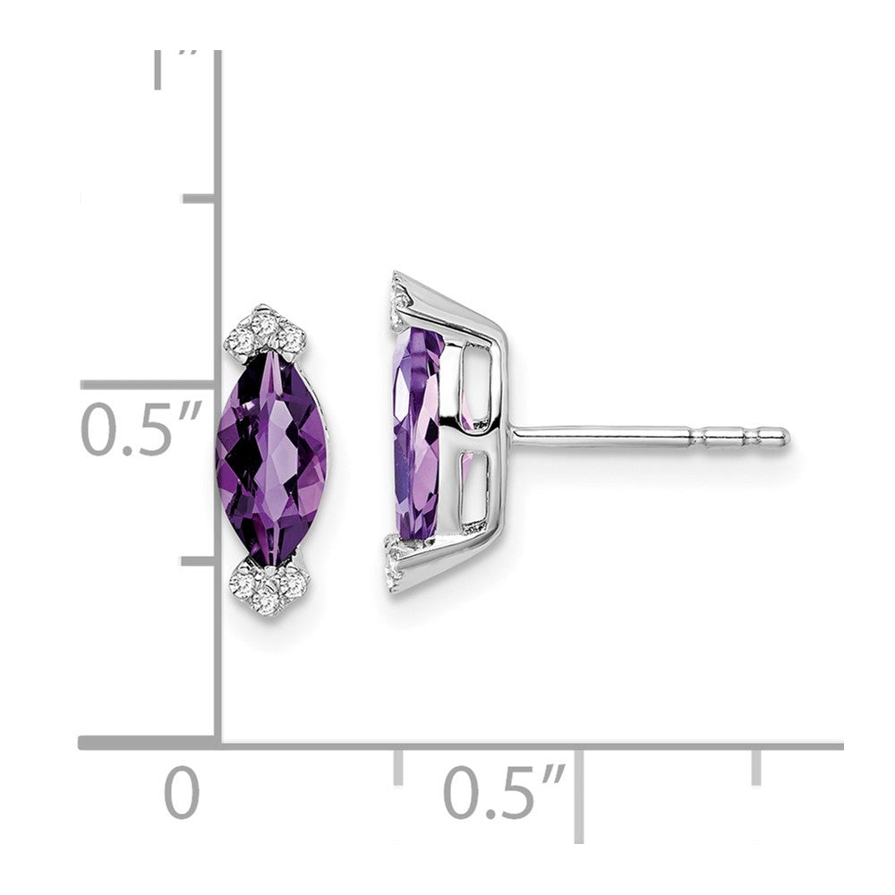 Marquise Gemstone and Diamond Earrings
