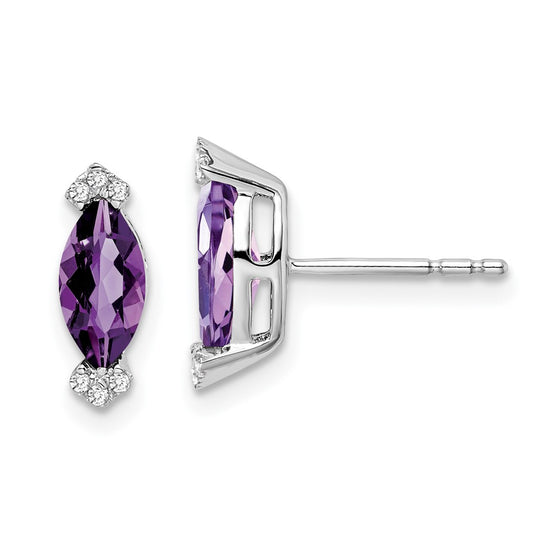 Marquise Gemstone and Diamond Earrings