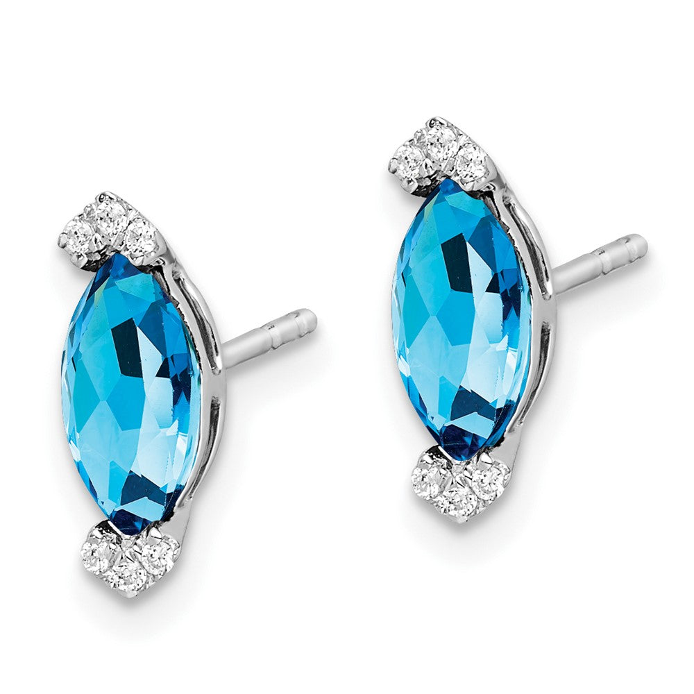 Marquise Gemstone and Diamond Earrings