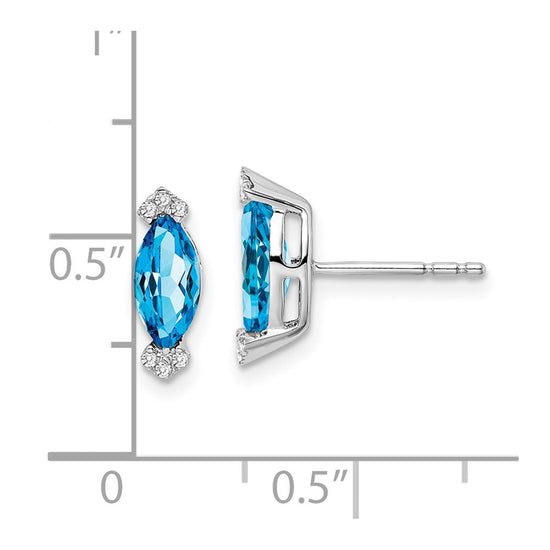 Marquise Gemstone and Diamond Earrings