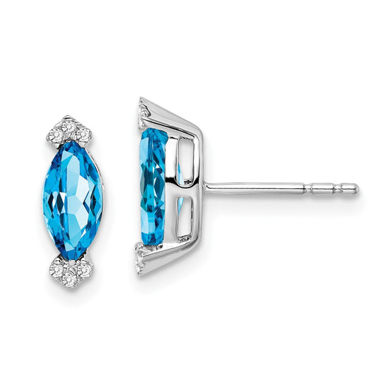 Marquise Gemstone and Diamond Earrings