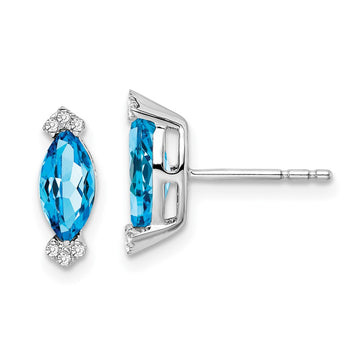 Marquise Gemstone and Diamond Earrings