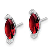 Marquise Gemstone and Diamond Earrings