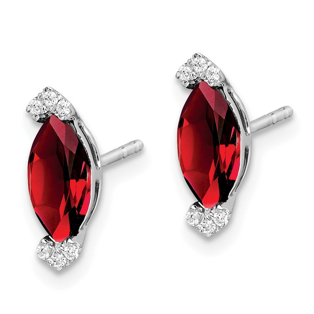 Marquise Gemstone and Diamond Earrings