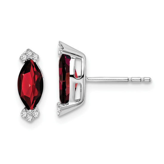 Marquise Gemstone and Diamond Earrings