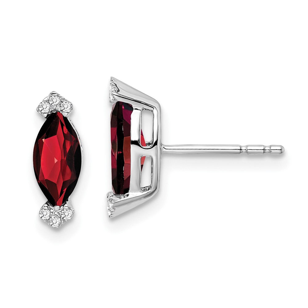 Marquise Gemstone and Diamond Earrings