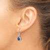 Gold Lapis Diamond Leverback Earrings