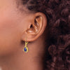 Gold Lapis Diamond Leverback Earrings