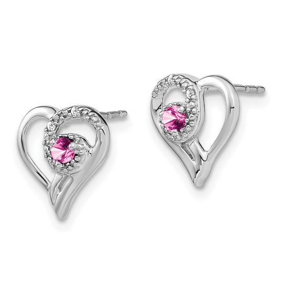 Gemstone and Diamond Heart Earrings