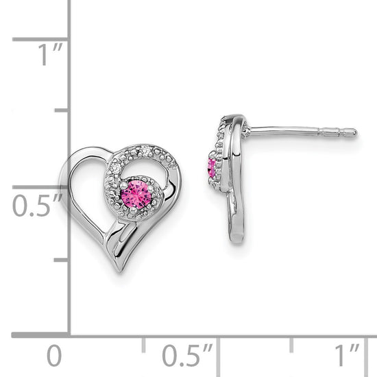 Gemstone and Diamond Heart Earrings