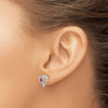 Gemstone and Diamond Heart Earrings
