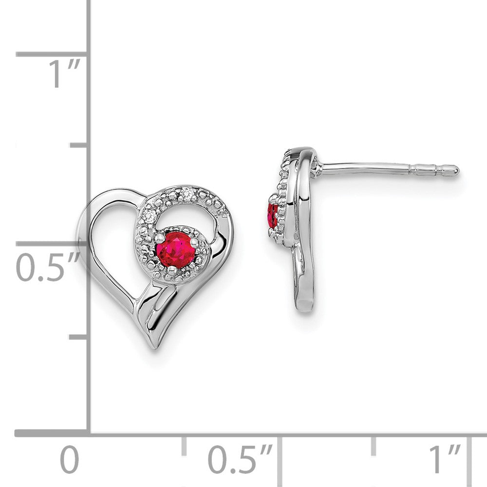 Gemstone and Diamond Heart Earrings