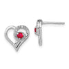 Gemstone and Diamond Heart Earrings