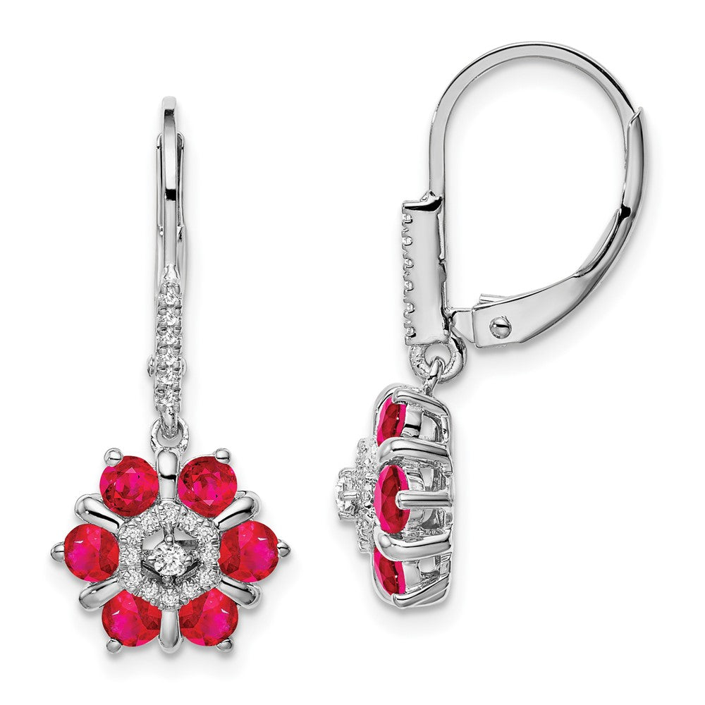 Gemstone & Diamond Leverback Earrings
