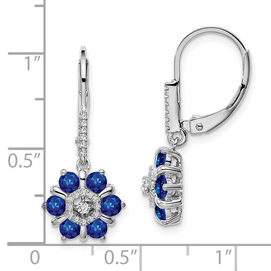 Gemstone & Diamond Leverback Earrings