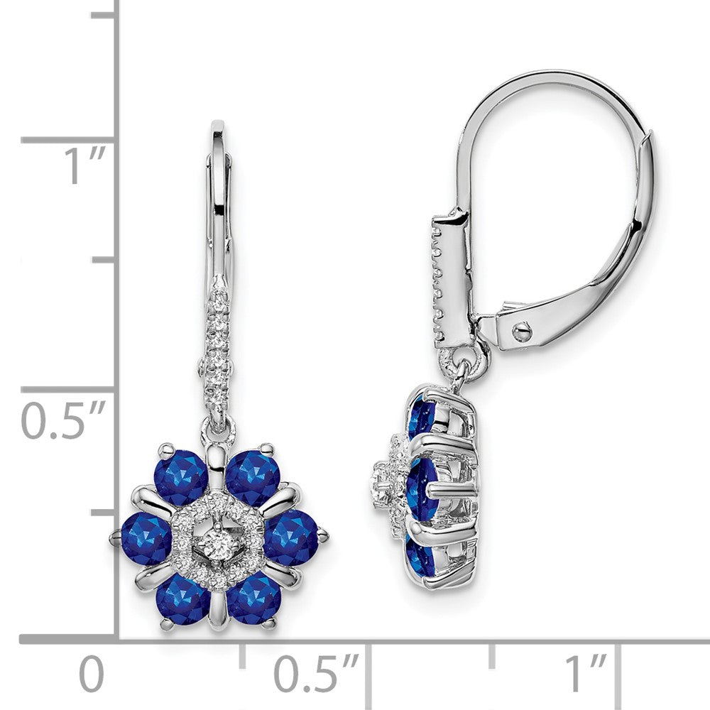 Gemstone & Diamond Leverback Earrings