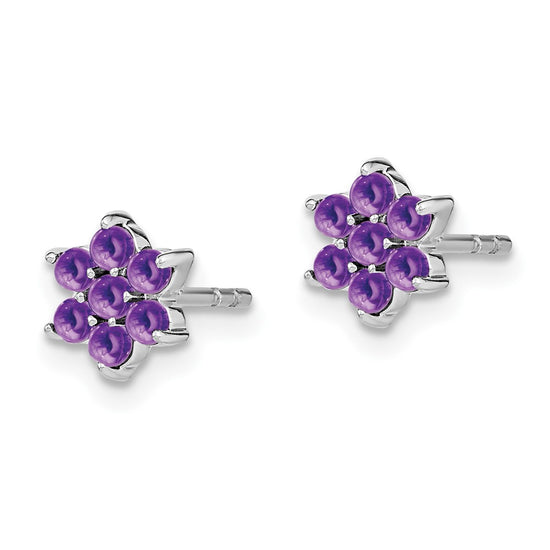Gemstone Floral Post Earrings
