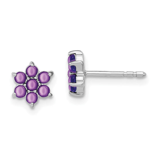 Gemstone Floral Post Earrings