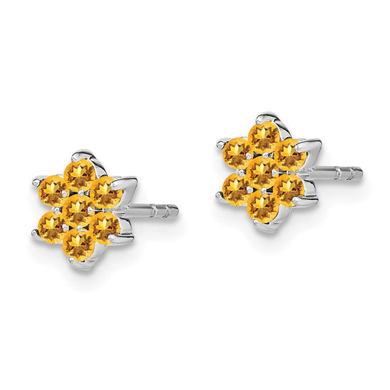 Gemstone Floral Post Earrings