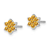 Gemstone Floral Post Earrings
