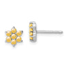 Gemstone Floral Post Earrings