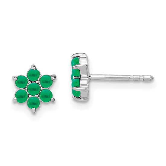 Gemstone Floral Post Earrings