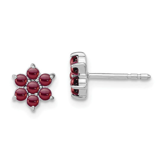 Gemstone Floral Post Earrings