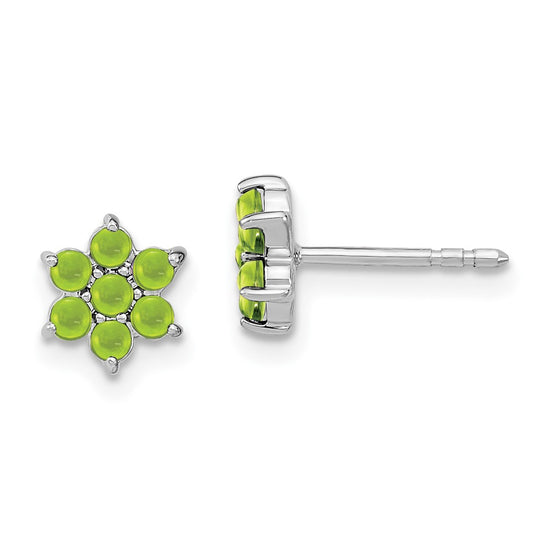 Gemstone Floral Post Earrings