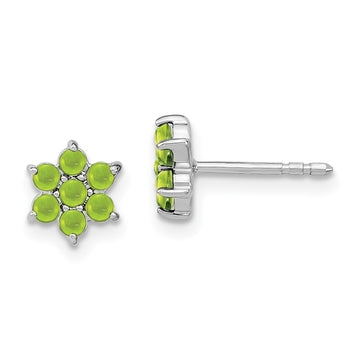 Gemstone Floral Post Earrings