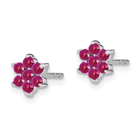 Gemstone Floral Post Earrings