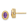Oval Gemstone Post Earrings