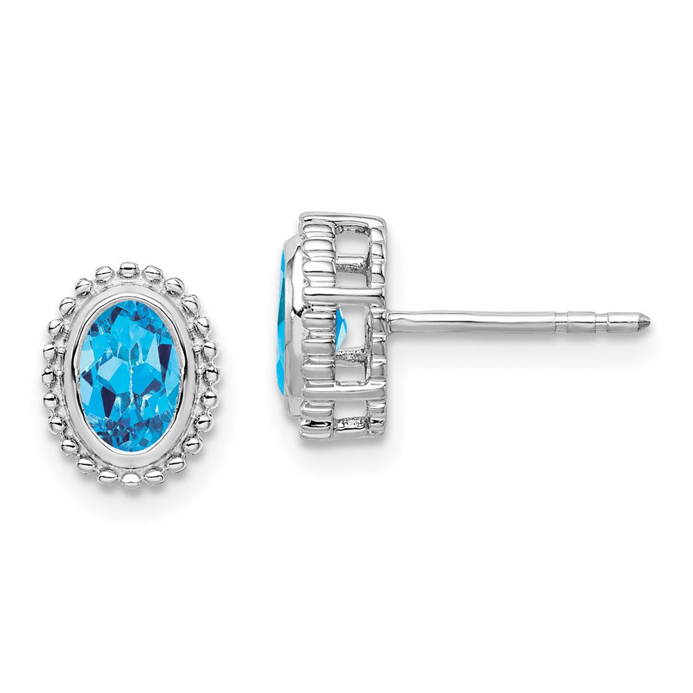Oval Gemstone Post Earrings