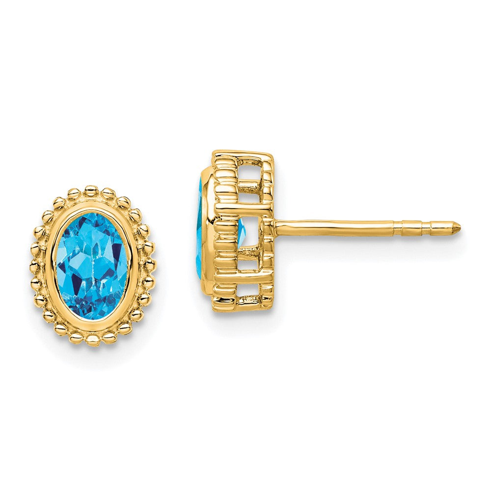 Oval Gemstone Post Earrings