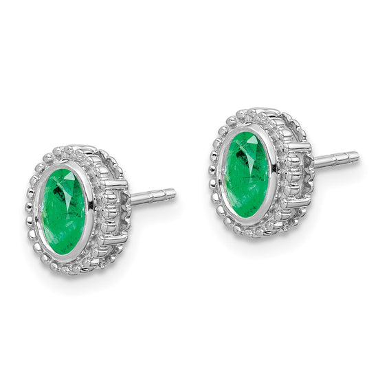 Oval Gemstone Post Earrings