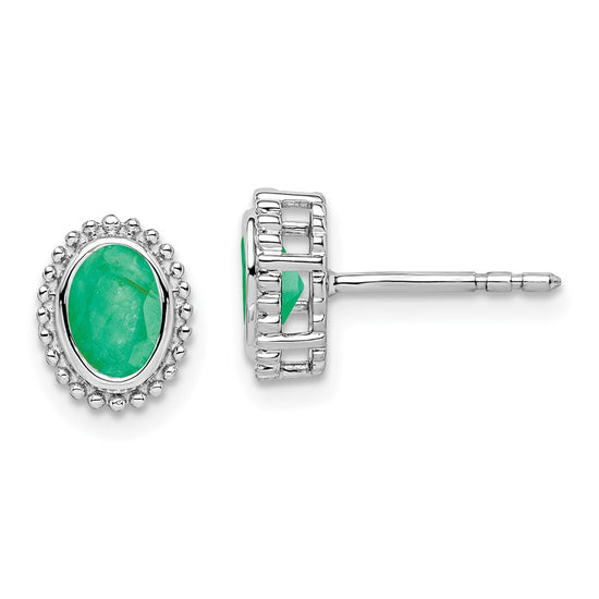 Oval Gemstone Post Earrings