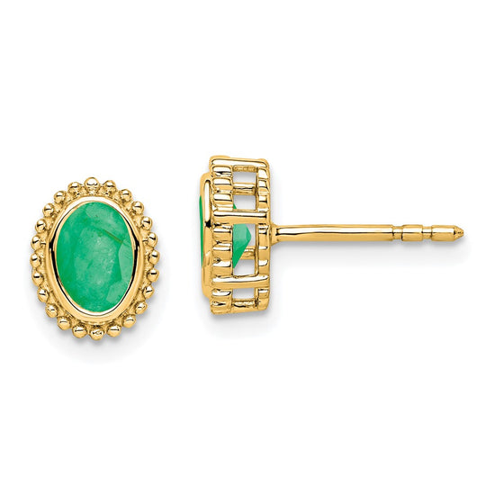 Oval Gemstone Post Earrings