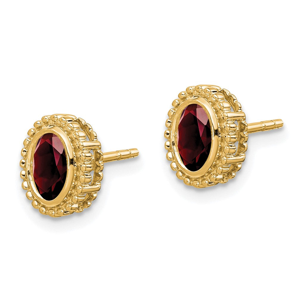 Oval Gemstone Post Earrings