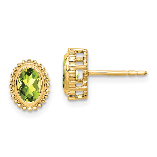 Oval Gemstone Post Earrings