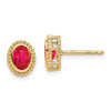 Oval Gemstone Post Earrings