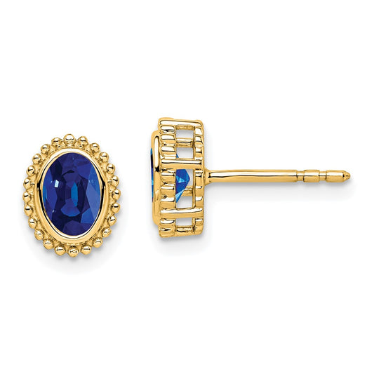 Oval Gemstone Post Earrings