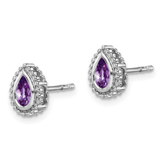 Pear Gemstone Post Earrings