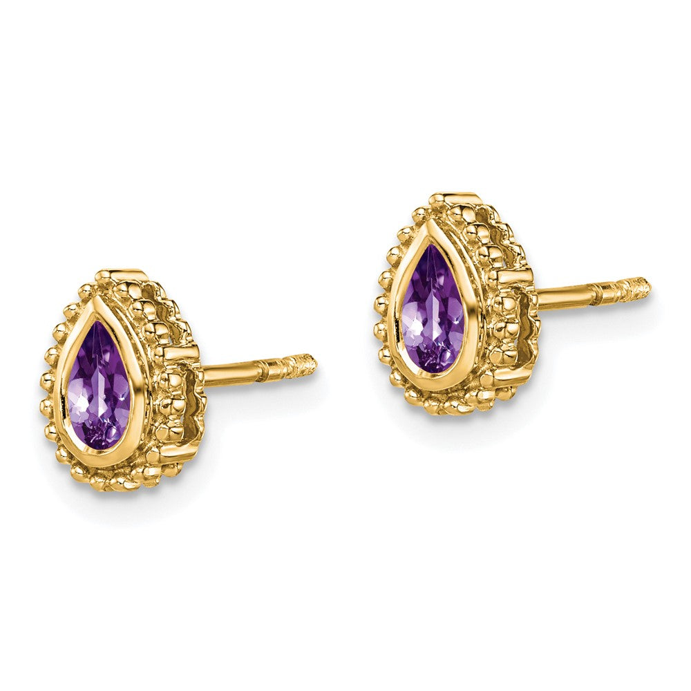 Pear Gemstone Post Earrings