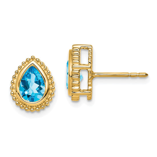 Pear Gemstone Post Earrings