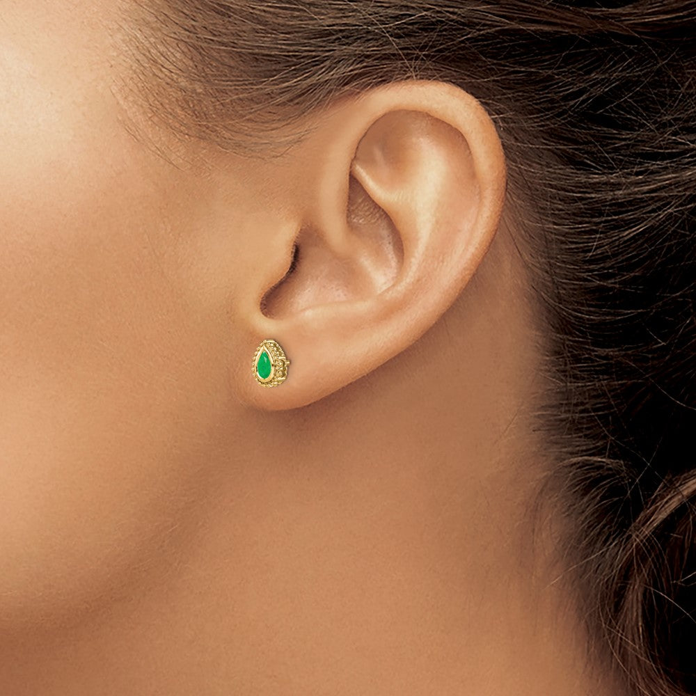 Pear Gemstone Post Earrings