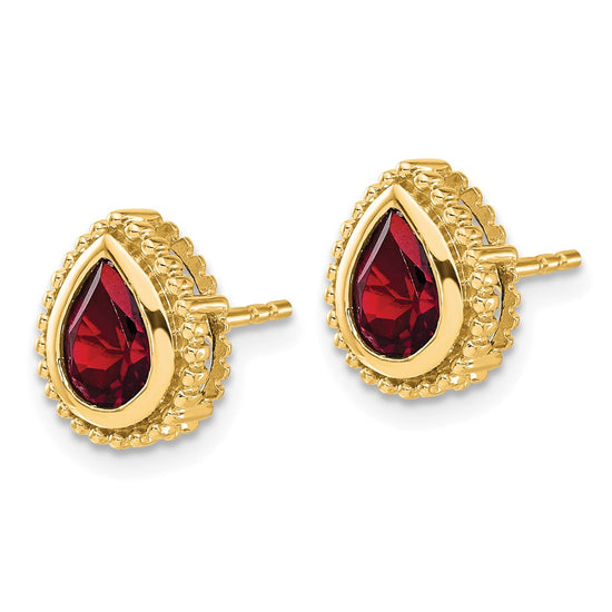 Pear Gemstone Post Earrings